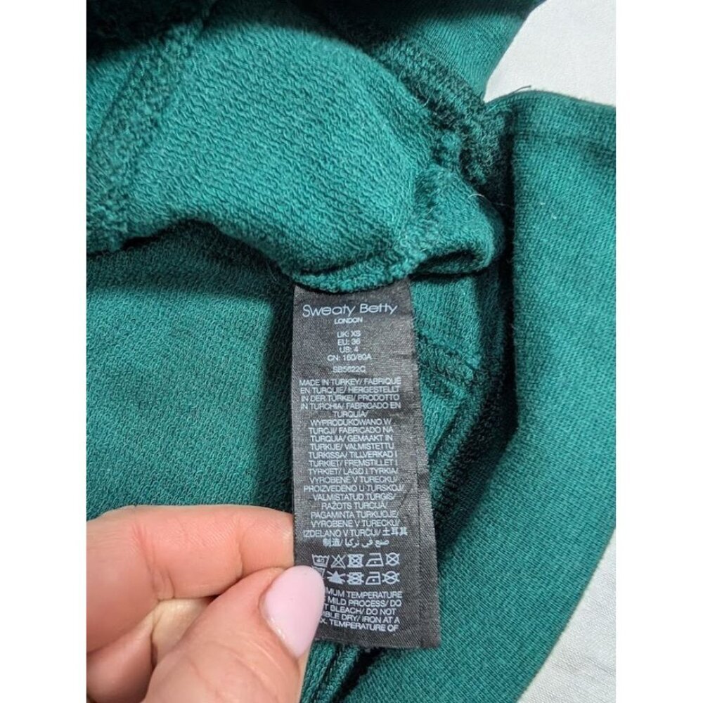 Sweaty Betty women's size XS dark green long sleeve crop sweatshirt F9 - Picture 3 of 7